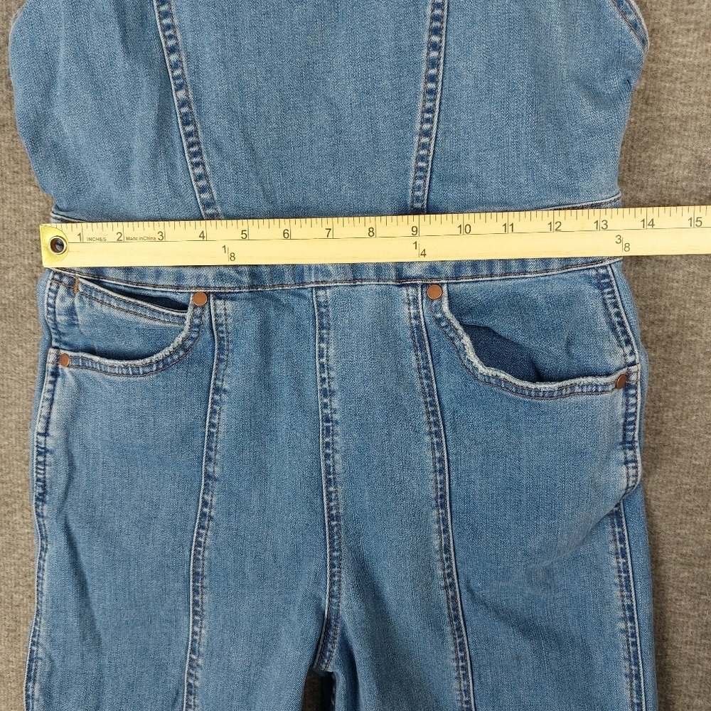 BILLABONG WRANGLER WOMENS BLUE JEAN DENIM WESTERN SUN OVERALLS PANTS SIZE 26 - Picture 3 of 11